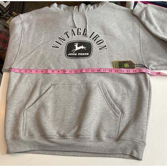 NWT John Deere Pullover Hoodie Medium Gray Heavyweight - Picture 3 of 5